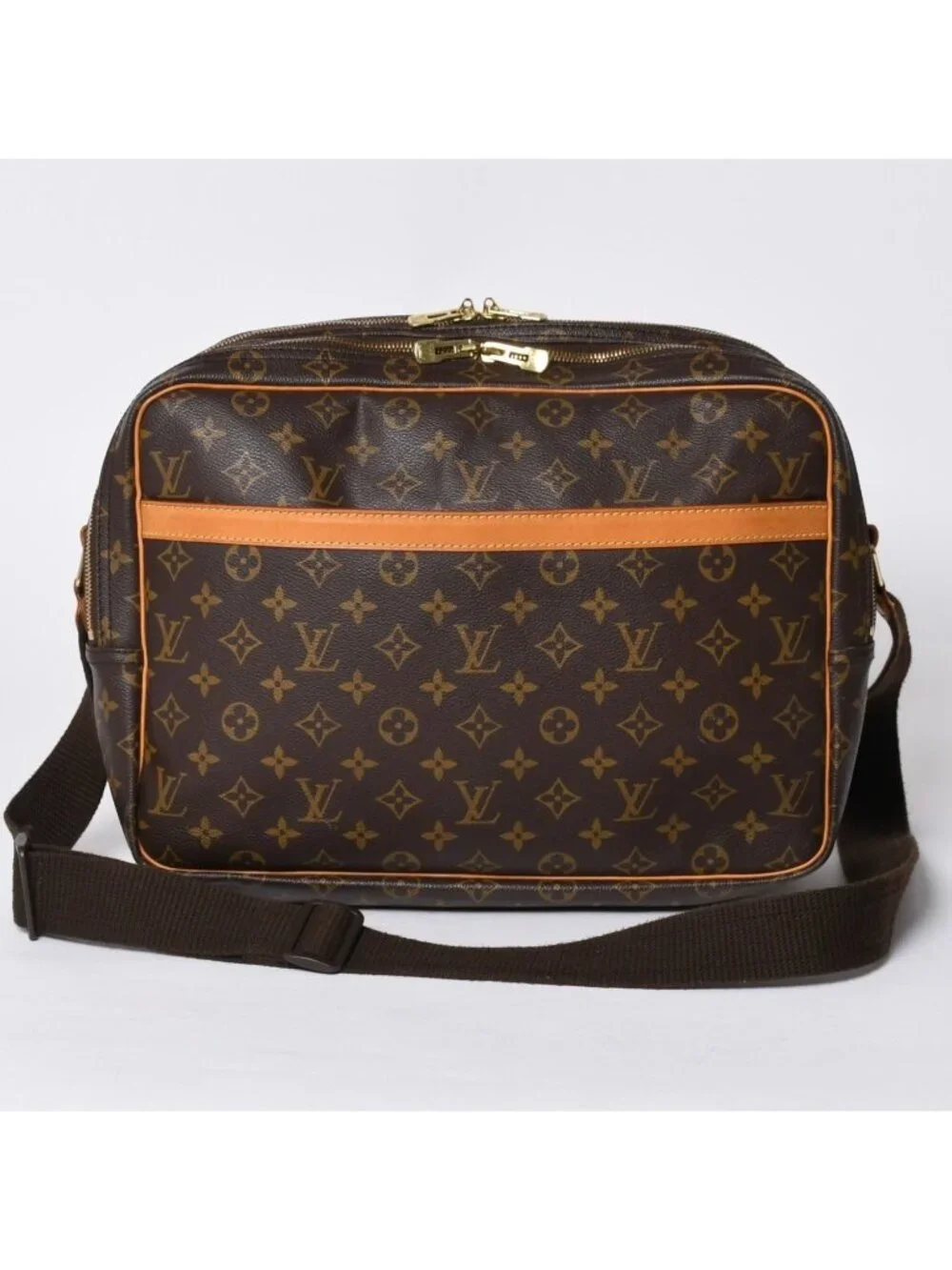 Louis Vuitton Shoulder Bag Reporter GM Monogram Brown Gold
